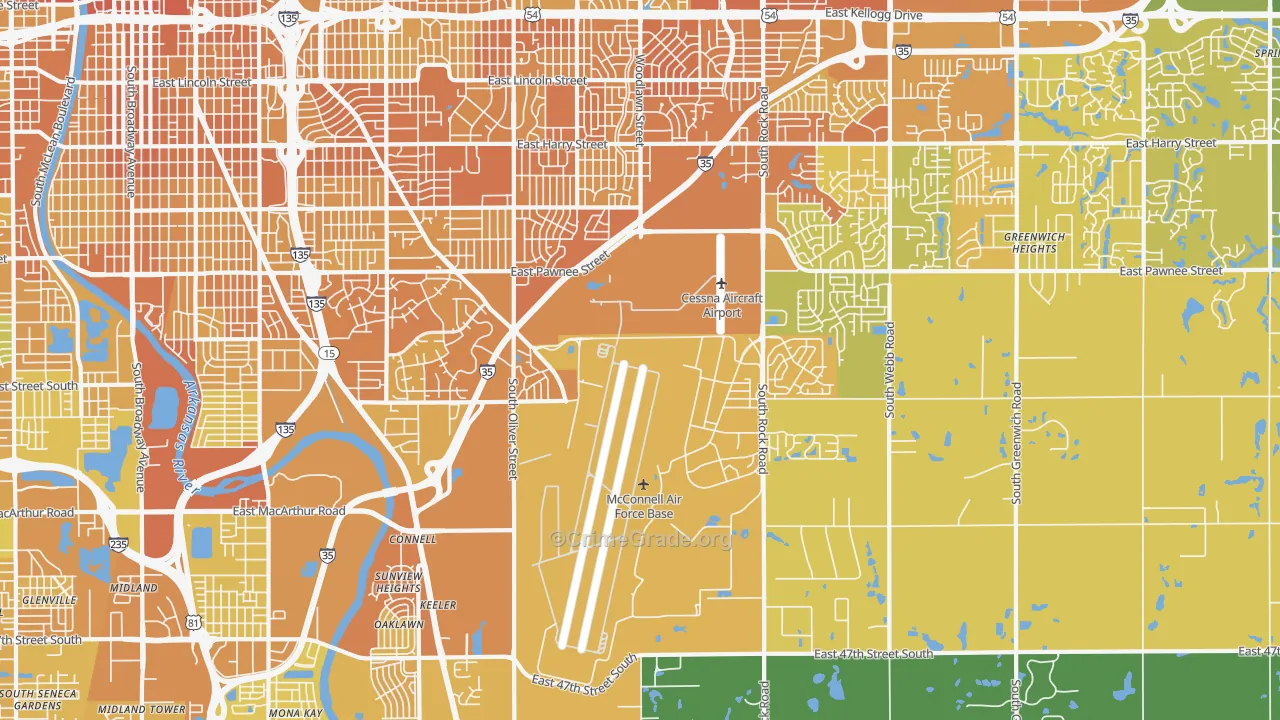 67210, KS Map of Vehicle Theft Rates
