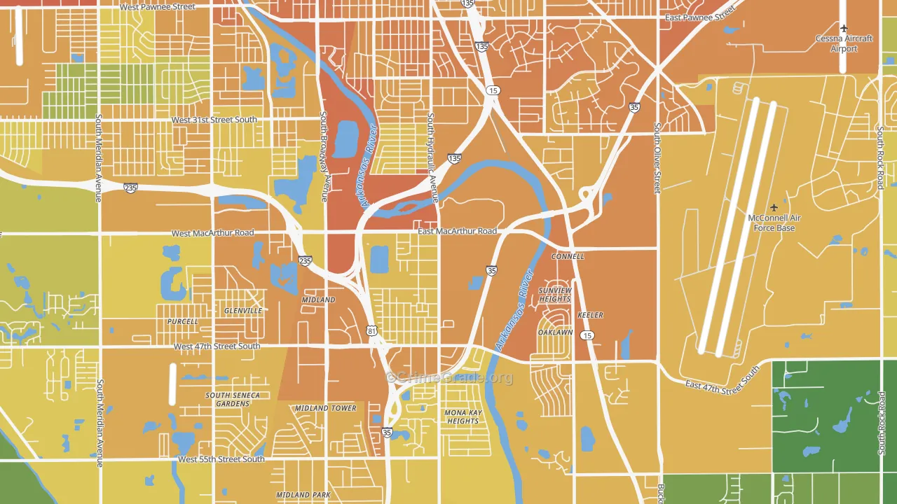 67216, KS Map of Vehicle Theft Rates