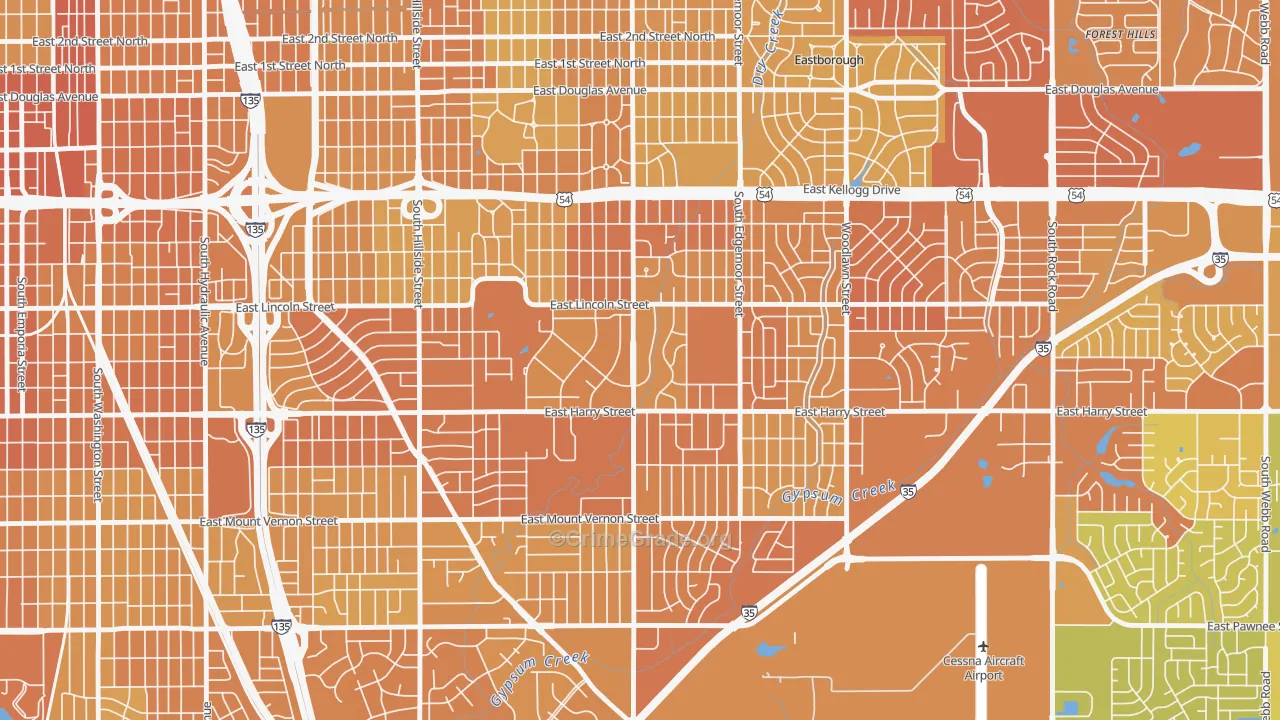 67218, KS Map of Vehicle Theft Rates