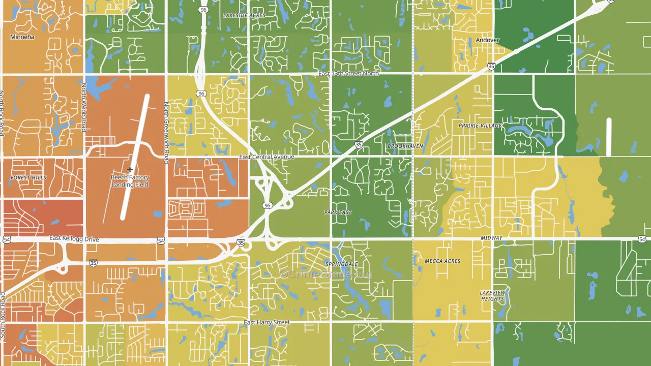 67230, KS Map of Vehicle Theft Rates