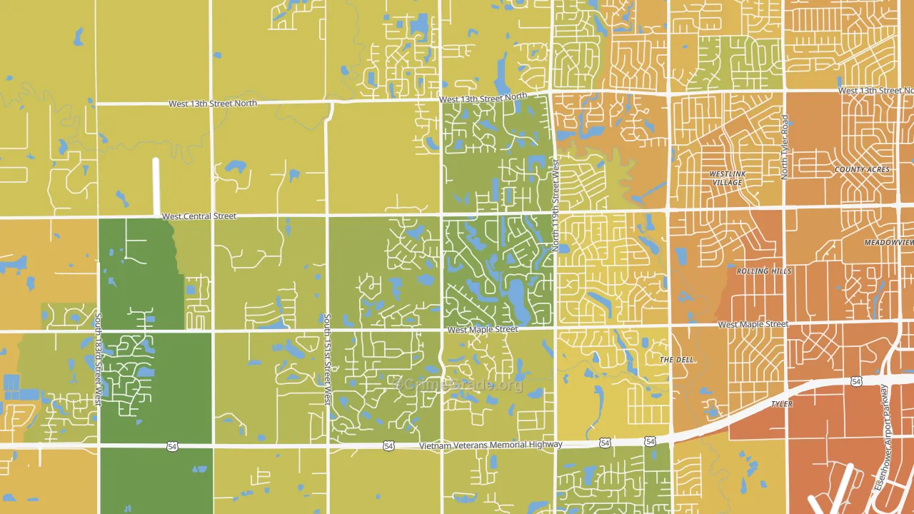 67235, KS Map of Vehicle Theft Rates