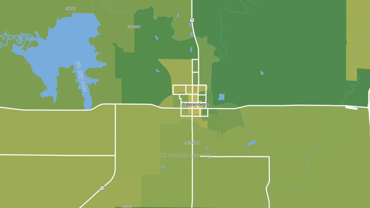 67301, KS Map of Vehicle Theft Rates
