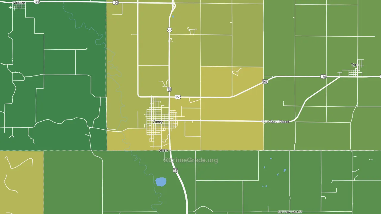 67333, KS Map of Vehicle Theft Rates
