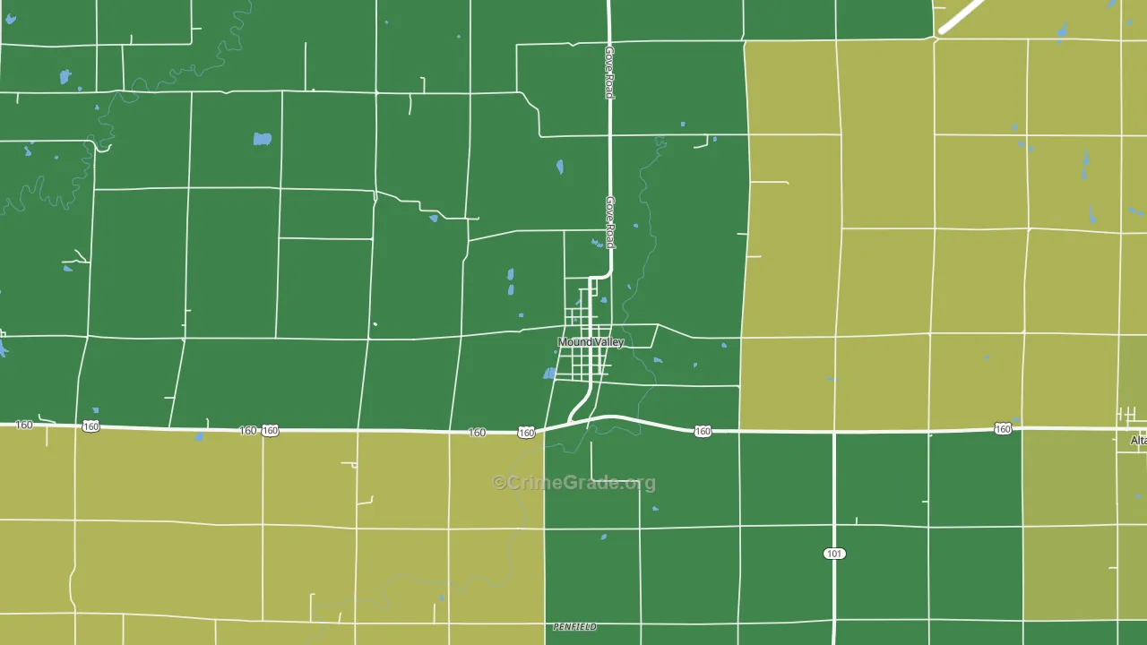 67354, KS Map of Vehicle Theft Rates