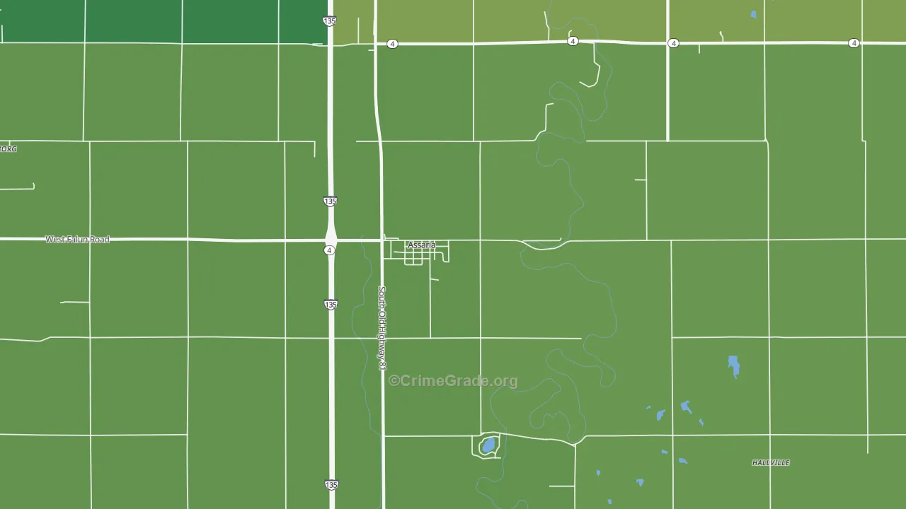 67416, KS Map of Vehicle Theft Rates