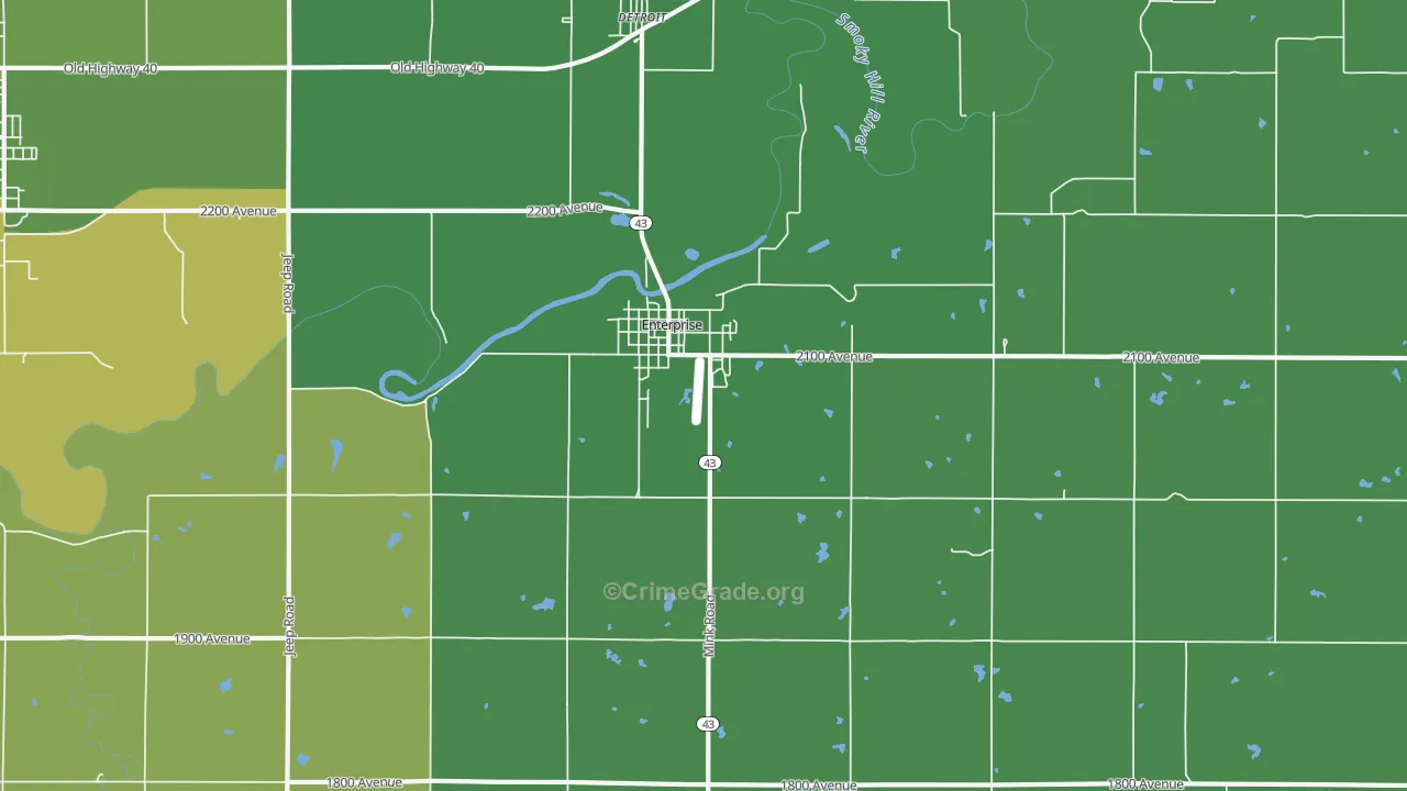 67441, KS Map of Vehicle Theft Rates