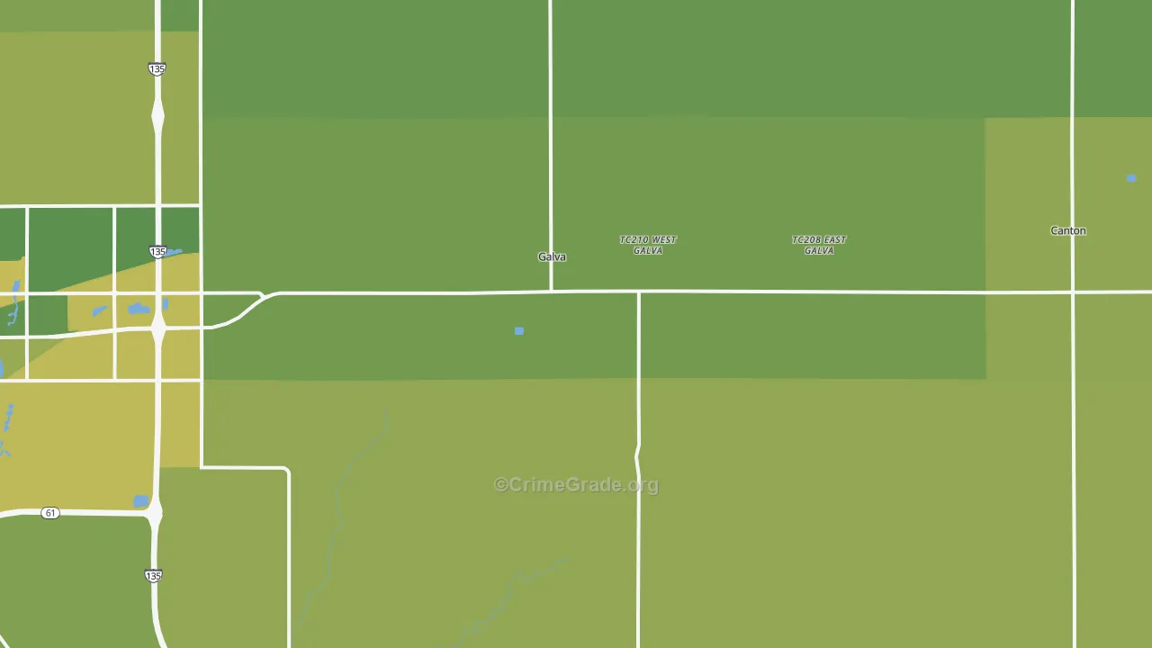 67443, KS Map of Vehicle Theft Rates