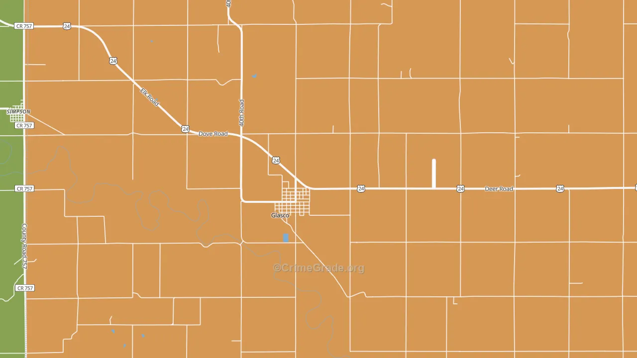 67445, KS Map of Vehicle Theft Rates