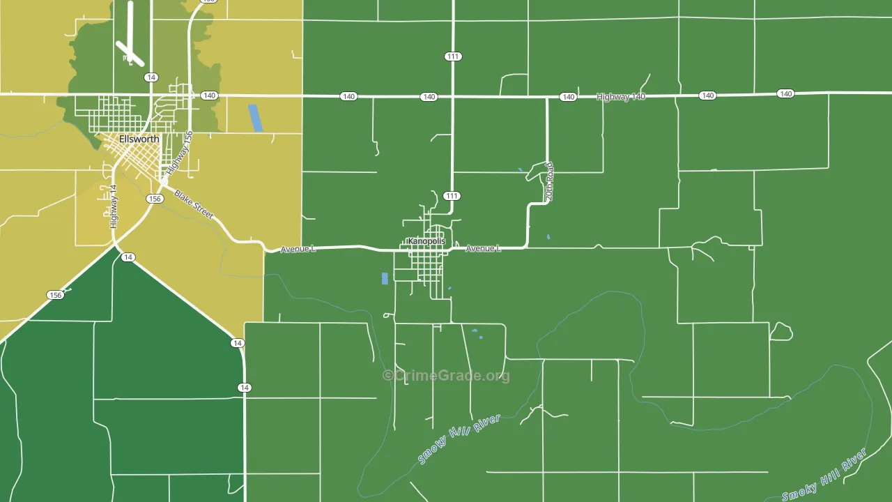 67454, KS Map of Vehicle Theft Rates