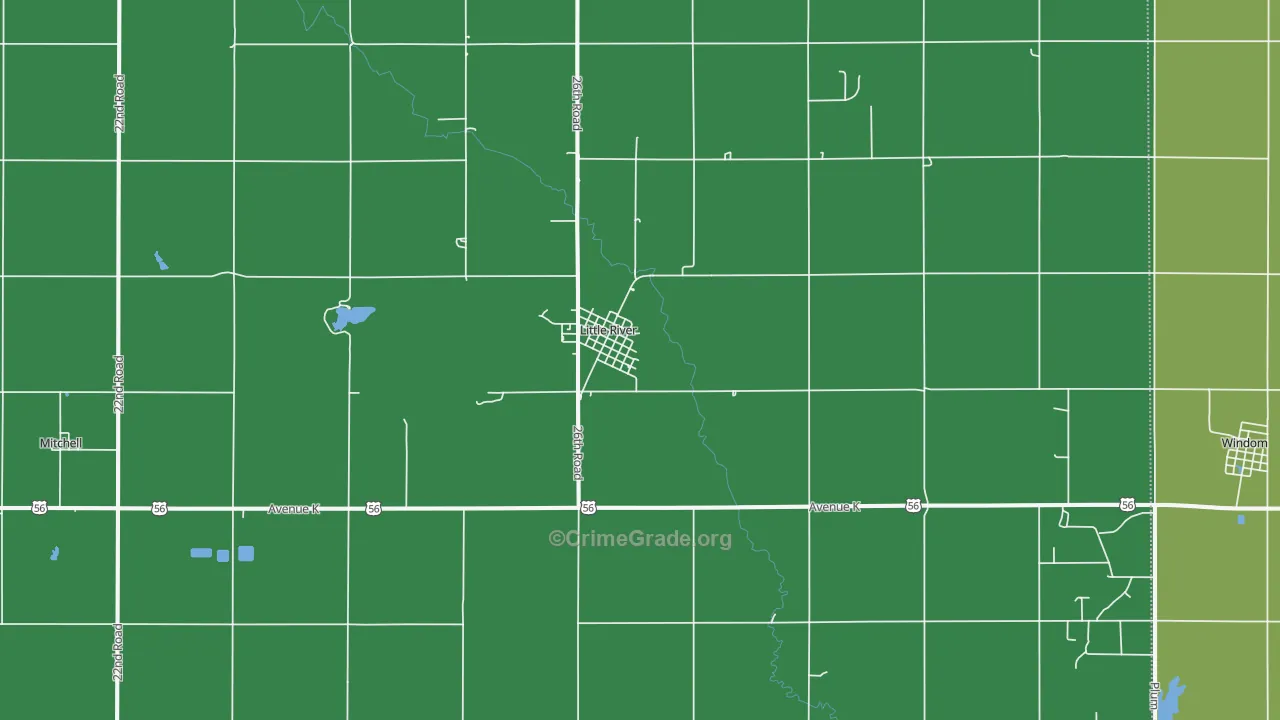 67457, KS Map of Vehicle Theft Rates