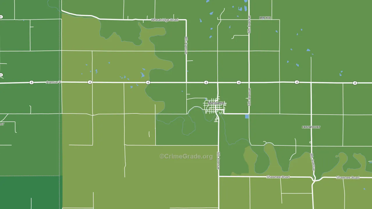 67464, KS Map of Vehicle Theft Rates