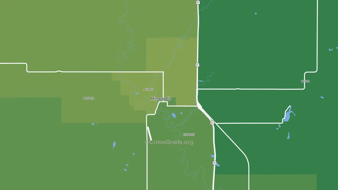 67467, KS Map of Vehicle Theft Rates