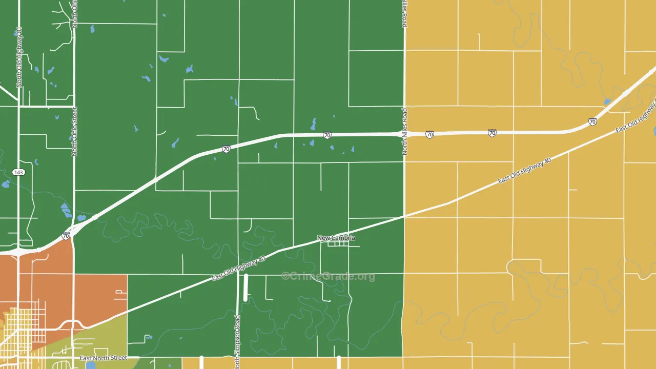 67470, KS Map of Vehicle Theft Rates