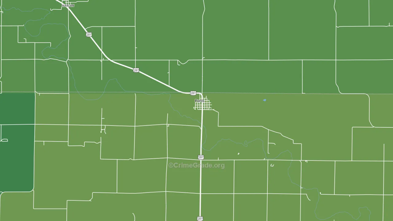 67474, KS Map of Vehicle Theft Rates
