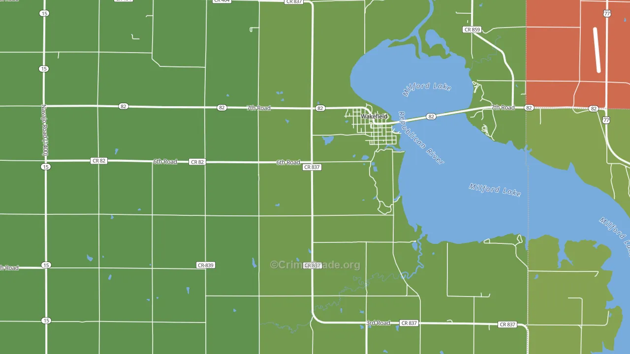 67487, KS Map of Vehicle Theft Rates