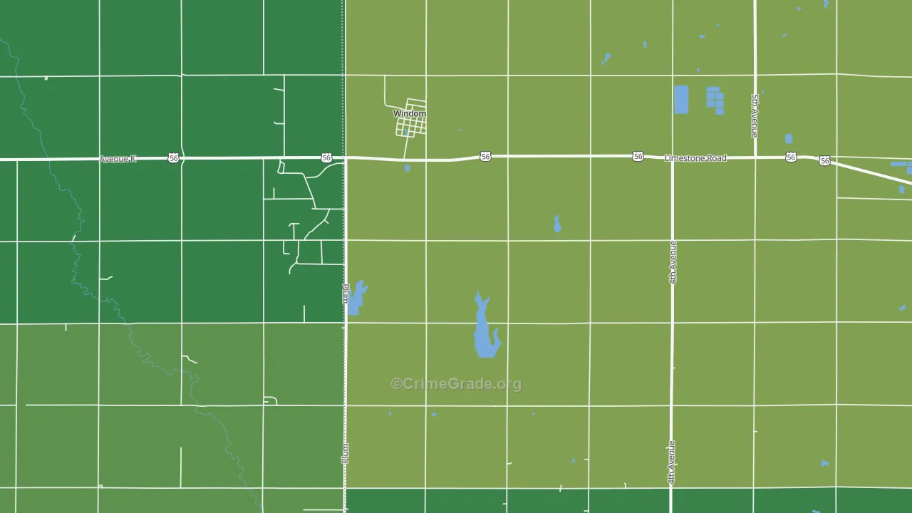 67491, KS Map of Vehicle Theft Rates
