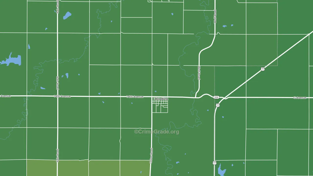 67492, KS Map of Vehicle Theft Rates