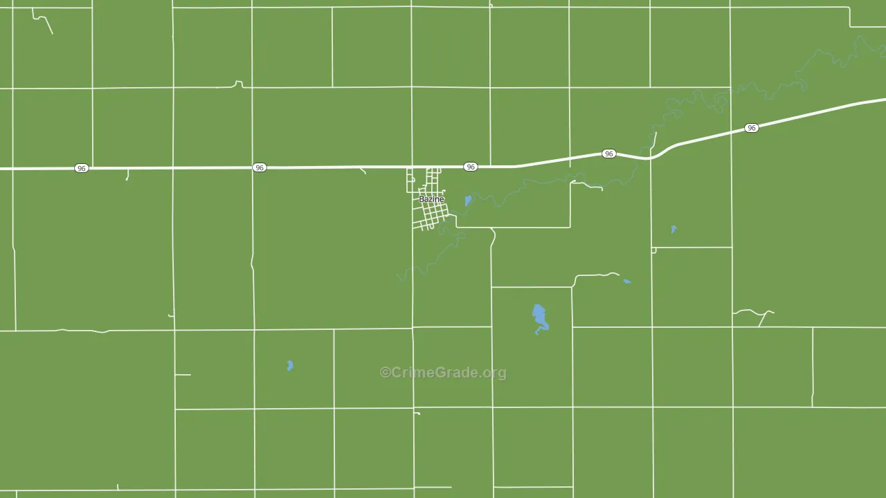 67516, KS Map of Vehicle Theft Rates
