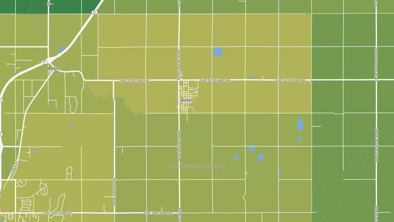 67522, KS Map of Vehicle Theft Rates
