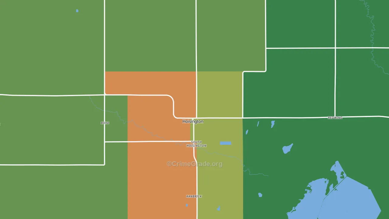 67544, KS Map of Vehicle Theft Rates