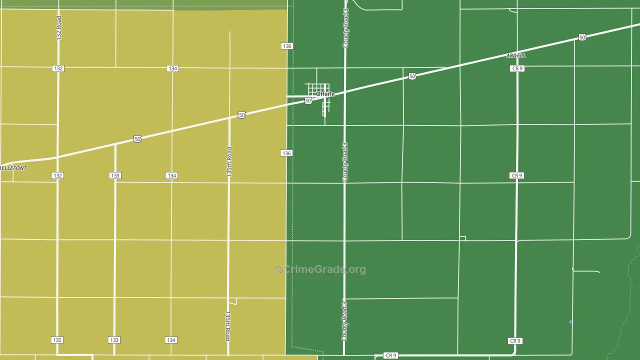 67563, KS Map of Vehicle Theft Rates