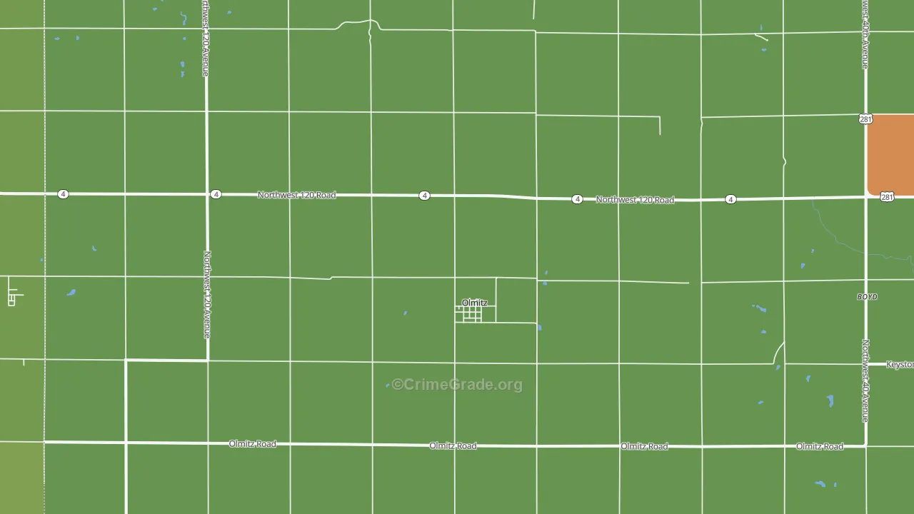 67564, KS Map of Vehicle Theft Rates
