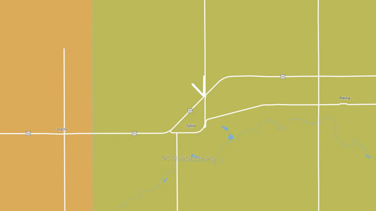 67581, KS Map of Vehicle Theft Rates