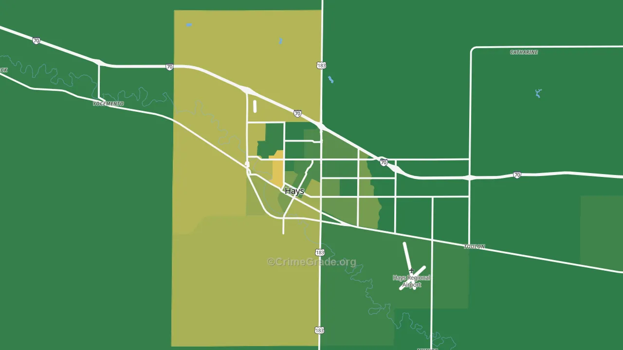 67601, KS Map of Vehicle Theft Rates