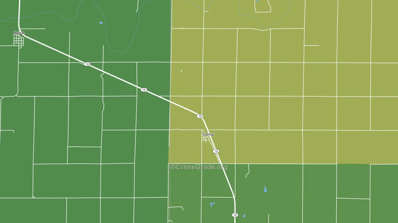 67632, KS Map of Vehicle Theft Rates