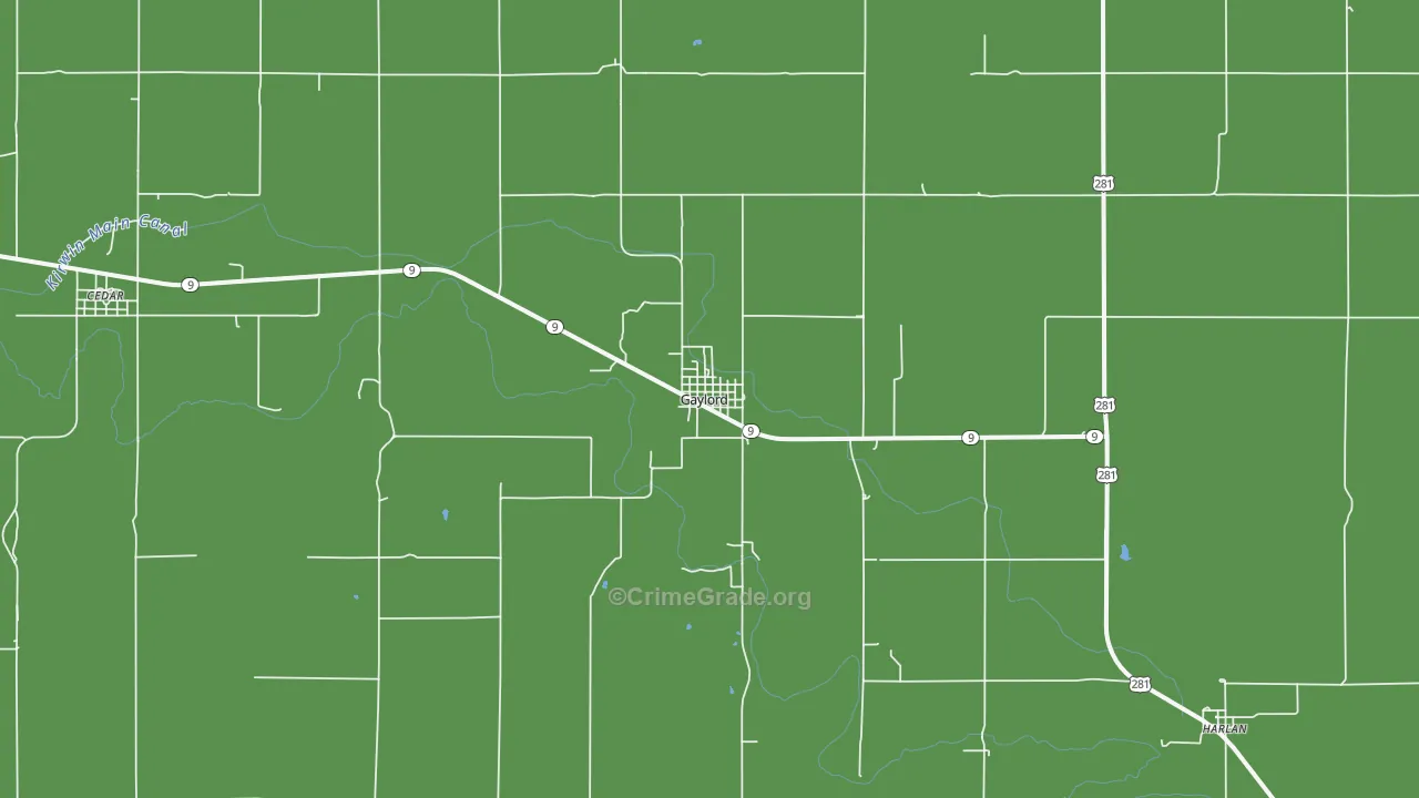 67638, KS Map of Vehicle Theft Rates