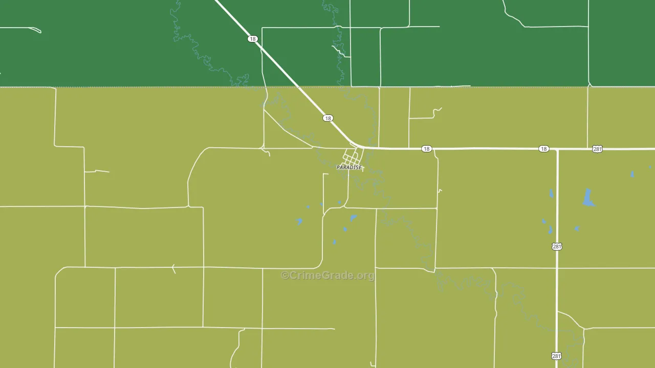 67658, KS Map of Vehicle Theft Rates
