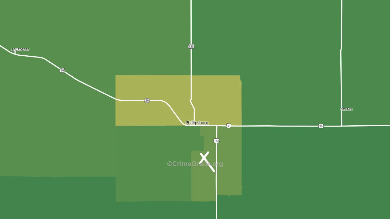 67661, KS Map of Vehicle Theft Rates