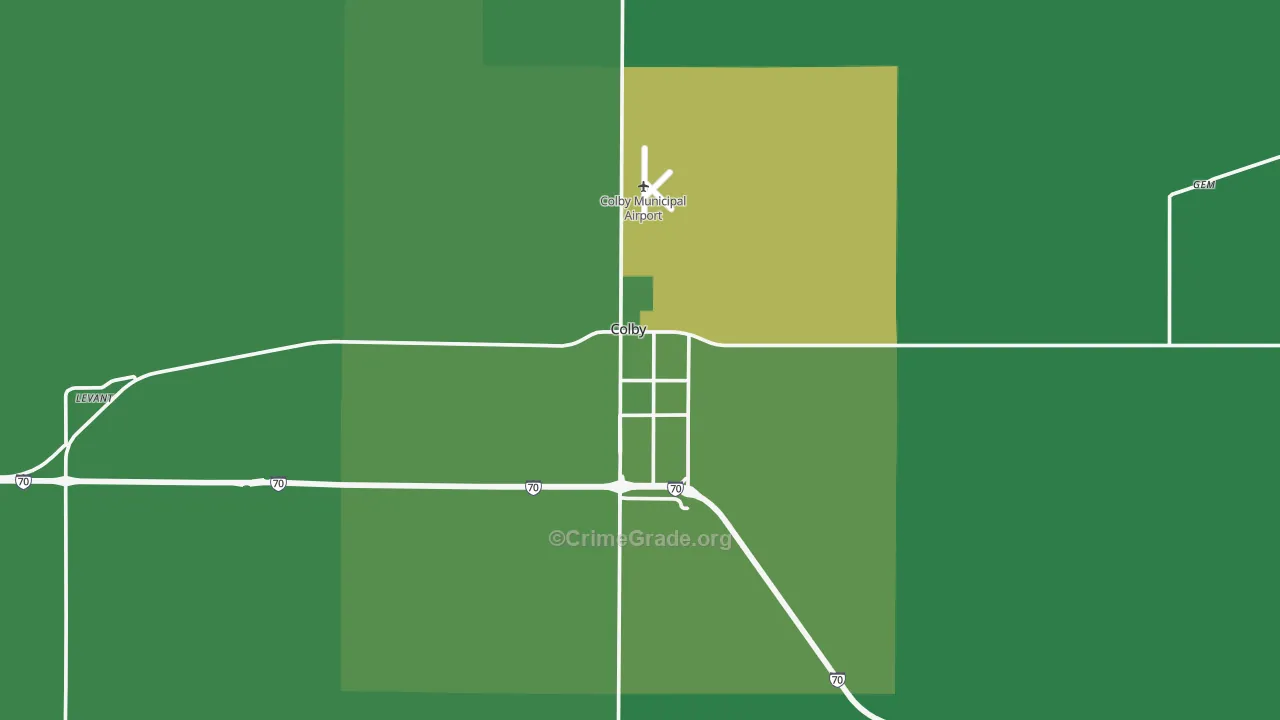 67701, KS Map of Vehicle Theft Rates