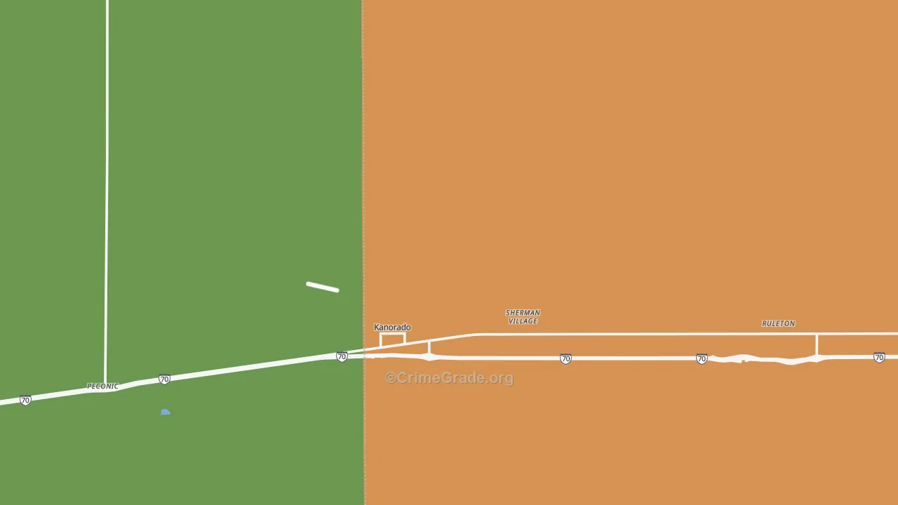 67741, KS Map of Vehicle Theft Rates