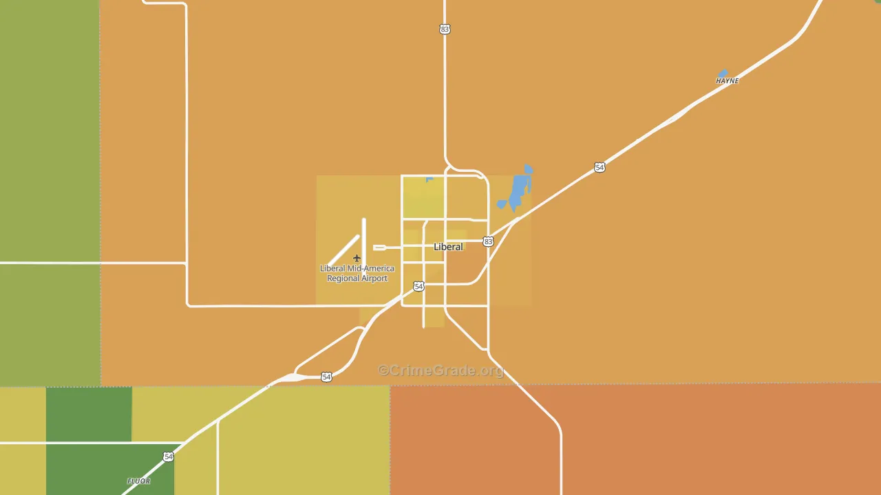 67901, KS Map of Vehicle Theft Rates