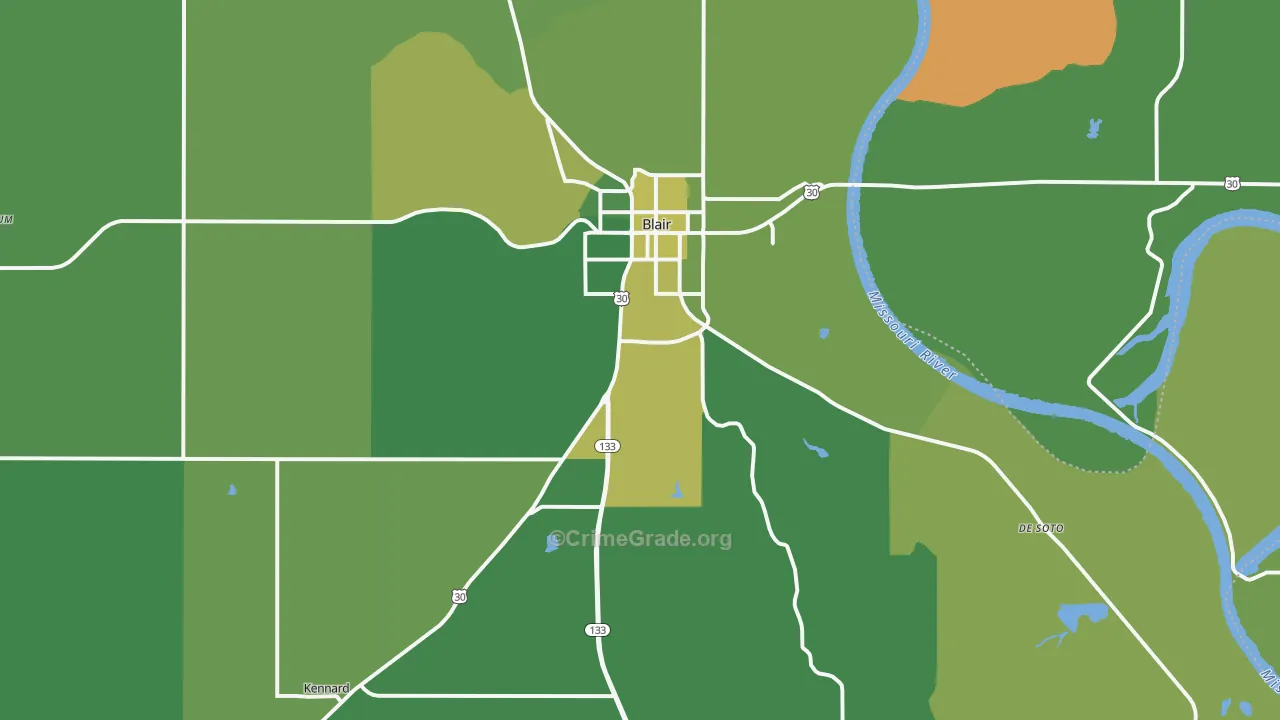 68008, NE Map of Vehicle Theft Rates