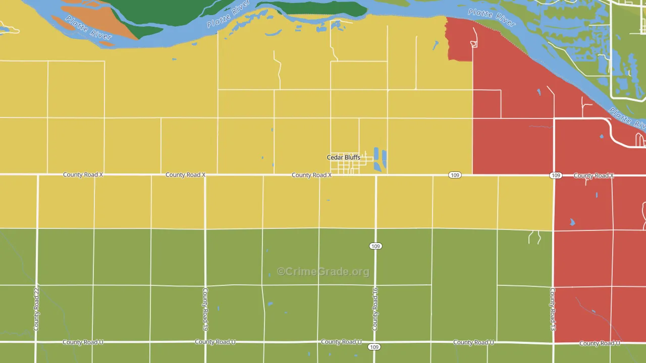 68015, NE Map of Vehicle Theft Rates