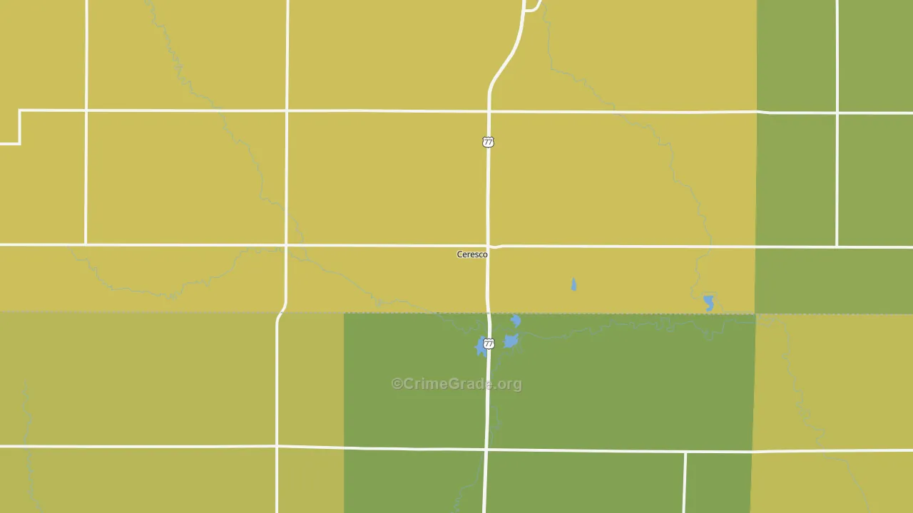 68017, NE Map of Vehicle Theft Rates