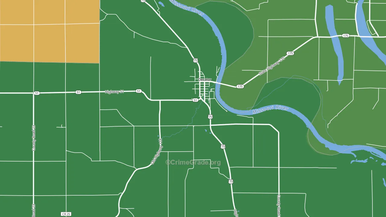 68020, NE Map of Vehicle Theft Rates