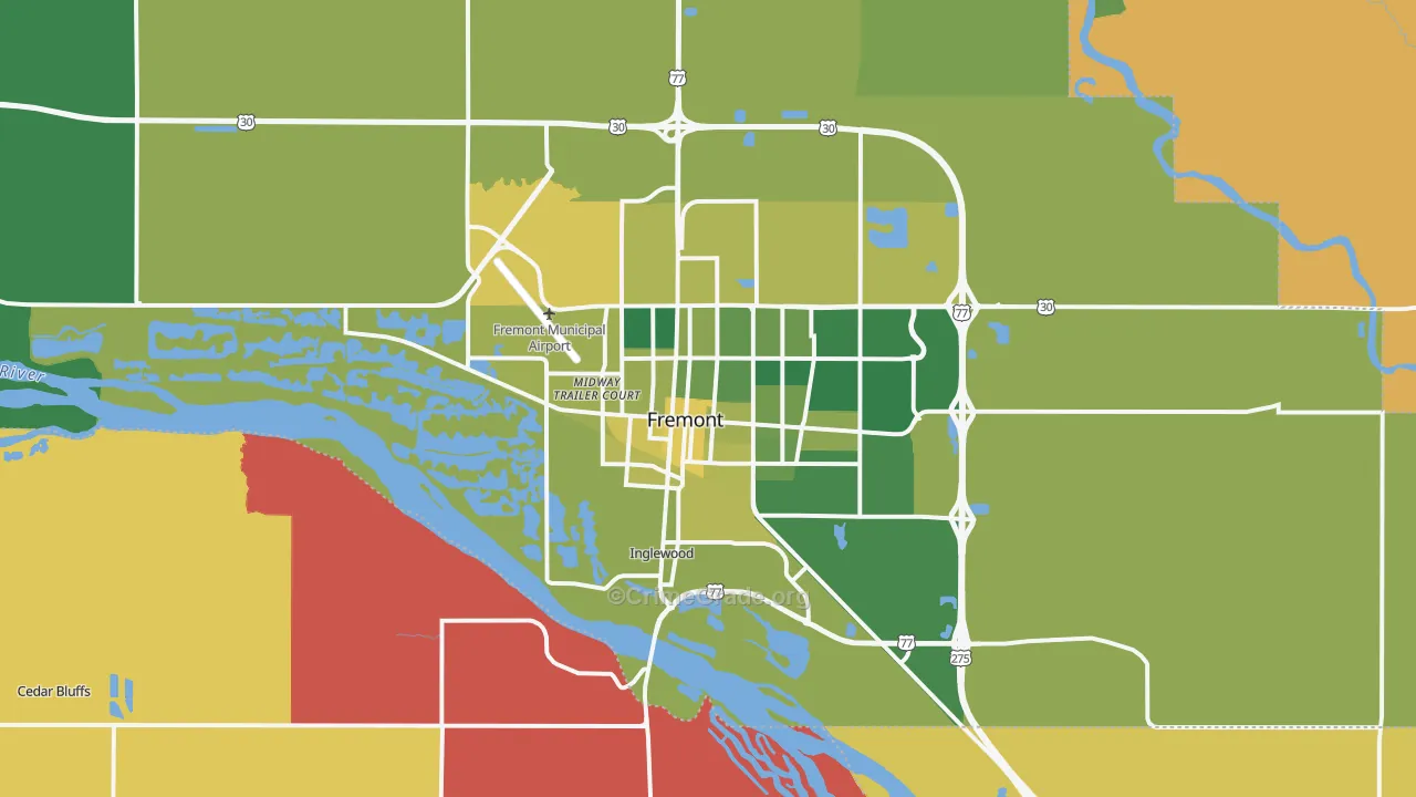 68025, NE Map of Vehicle Theft Rates