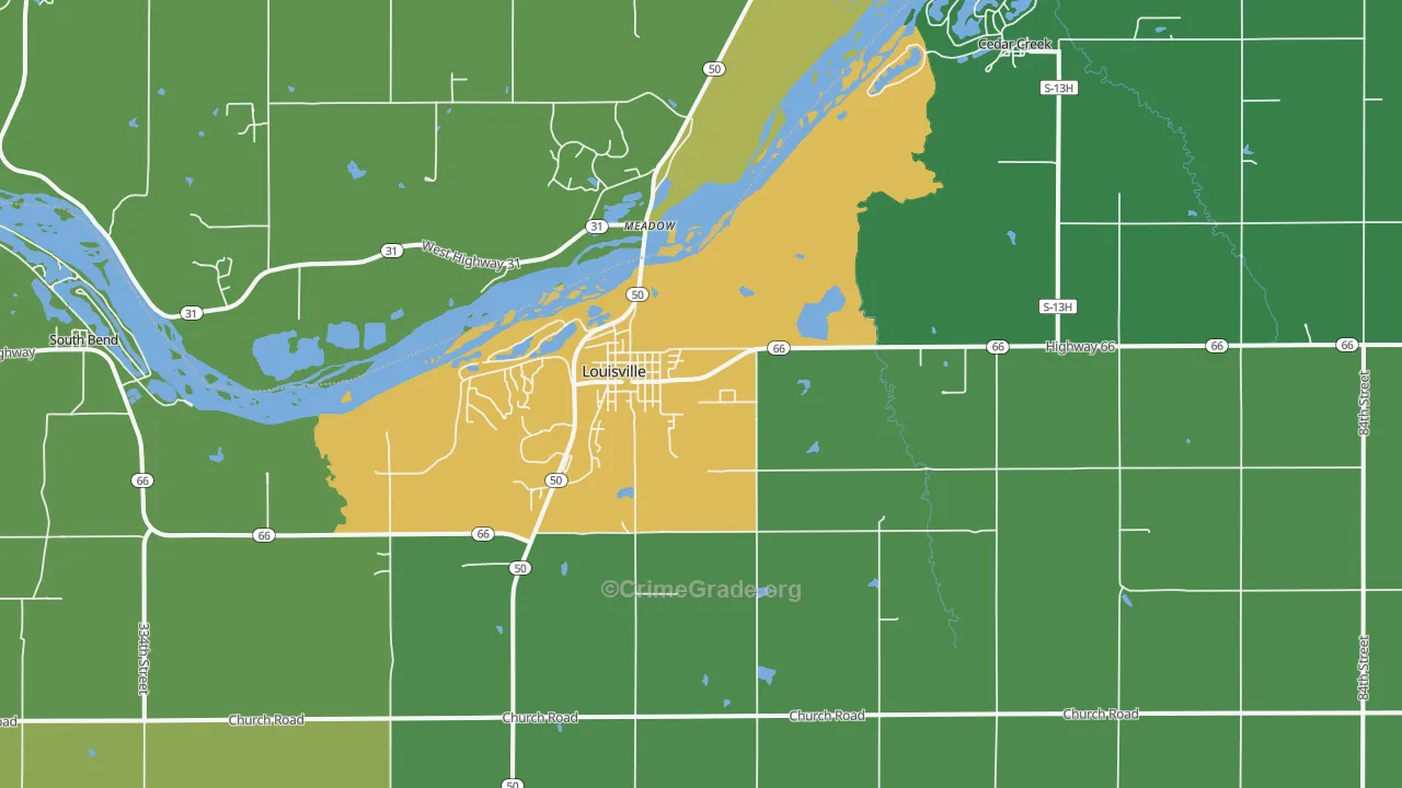 68037, NE Map of Vehicle Theft Rates