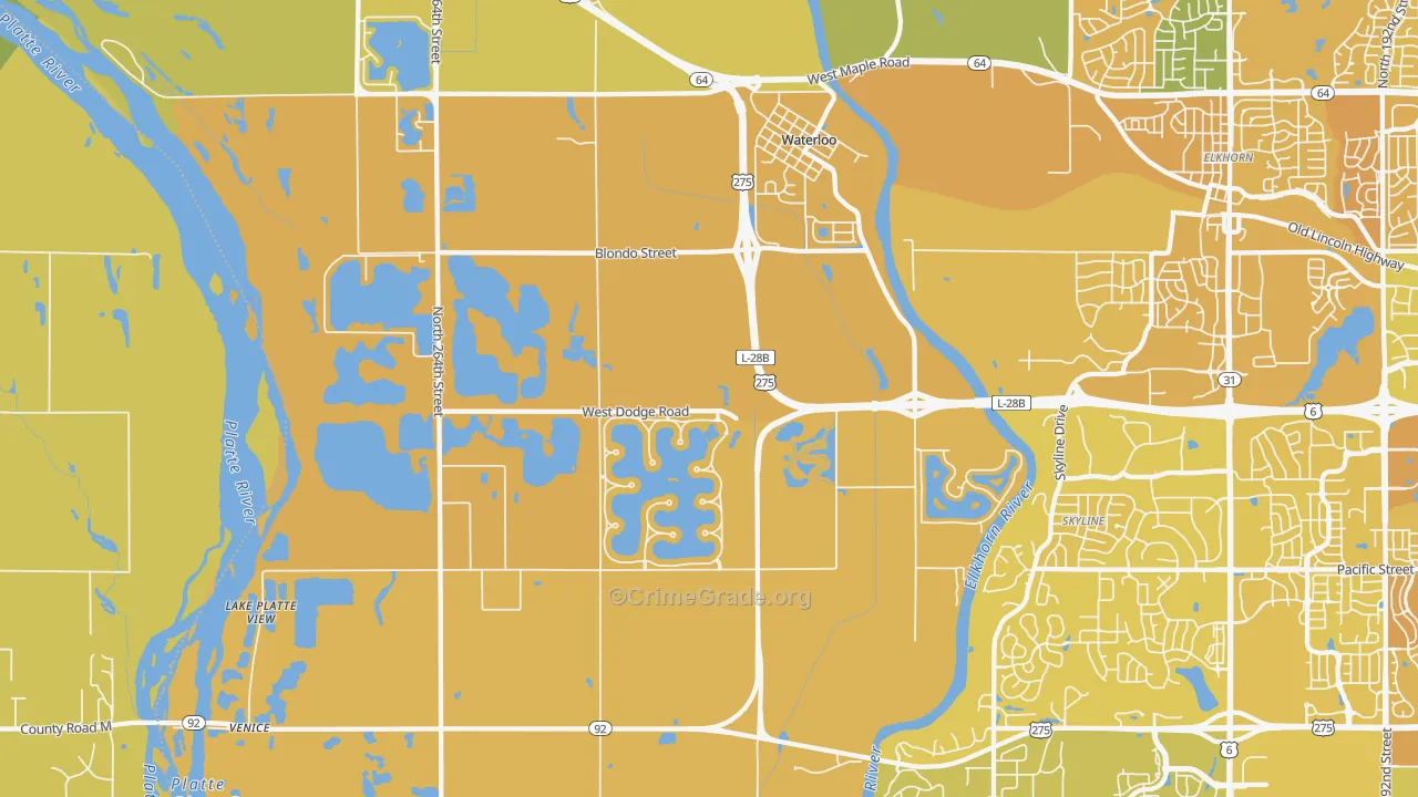 68069, NE Map of Vehicle Theft Rates