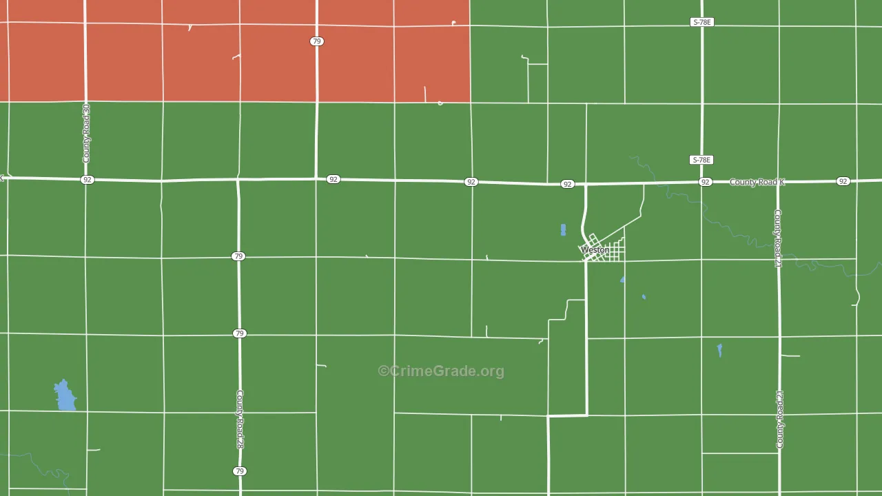 68070, NE Map of Vehicle Theft Rates