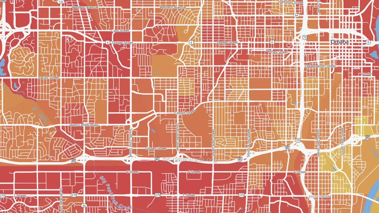 68106, NE Map of Vehicle Theft Rates