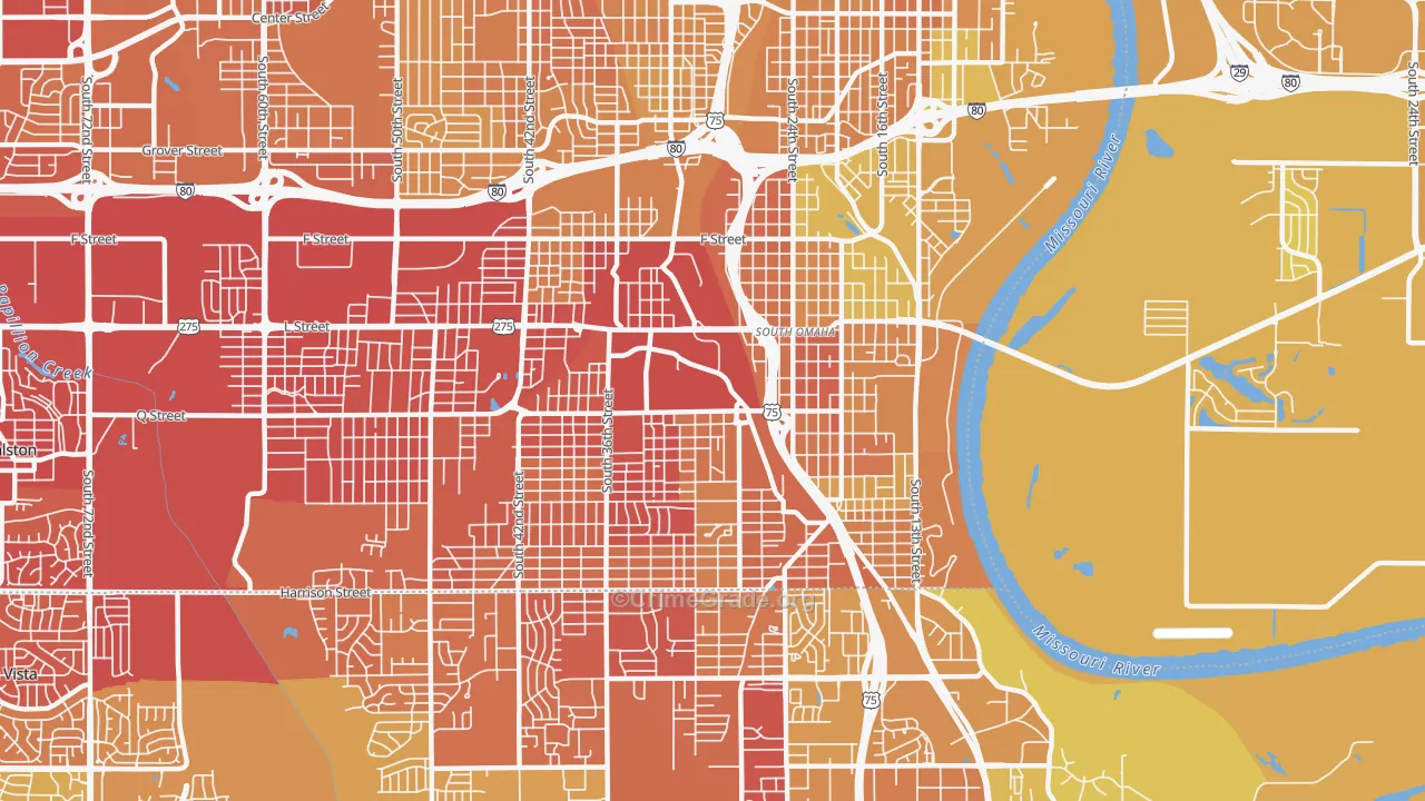 68107, NE Map of Vehicle Theft Rates