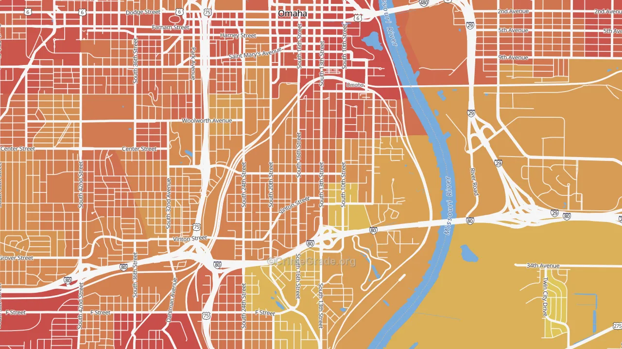 68108, NE Map of Vehicle Theft Rates