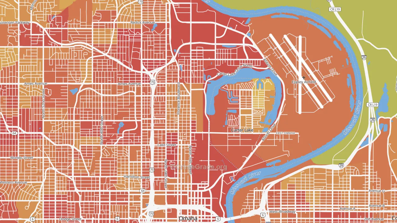 68110, NE Map of Vehicle Theft Rates