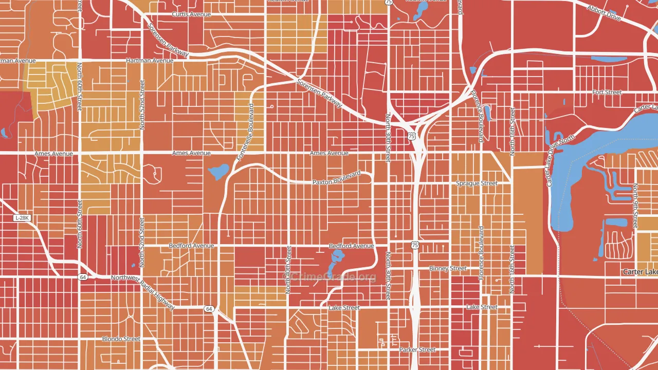 68111, NE Map of Vehicle Theft Rates