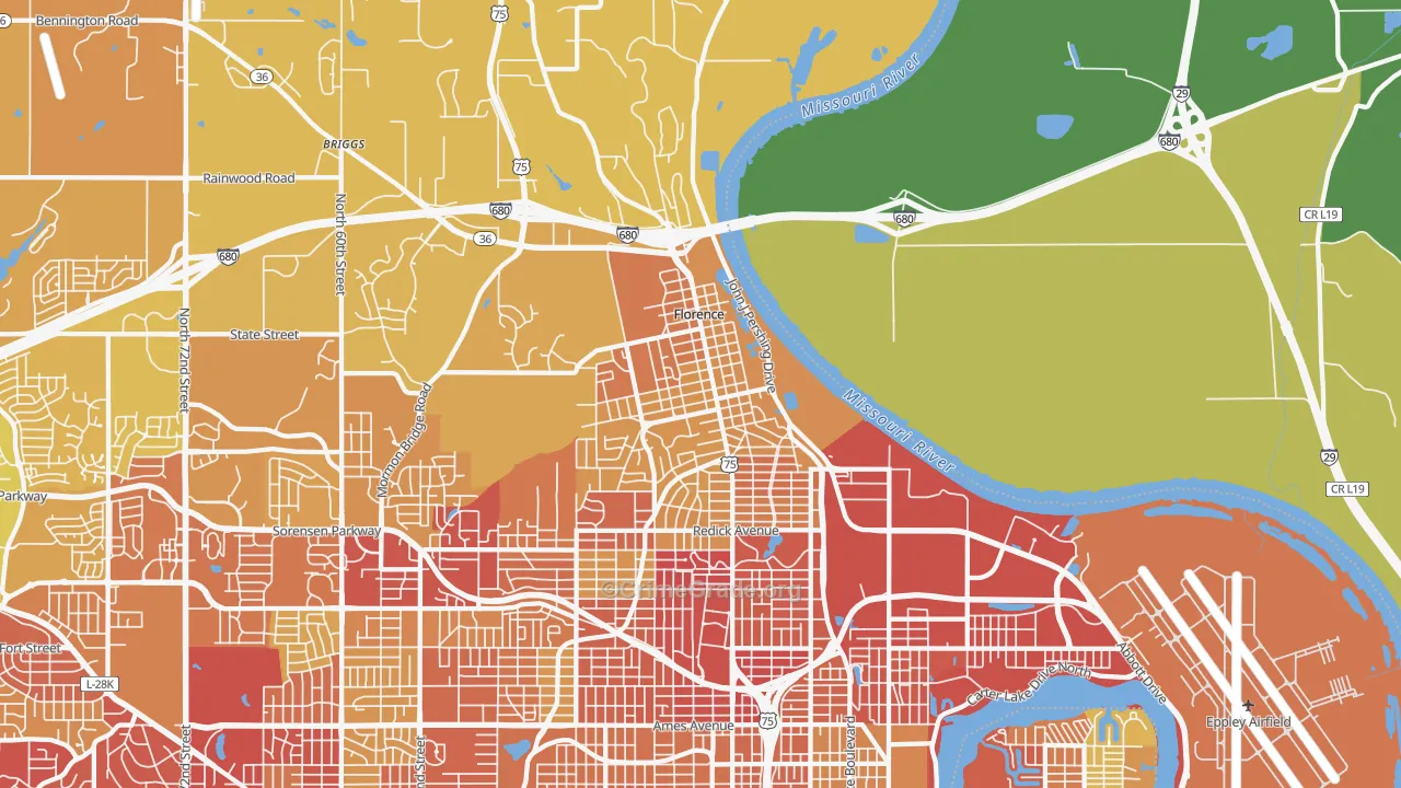68112, NE Map of Vehicle Theft Rates