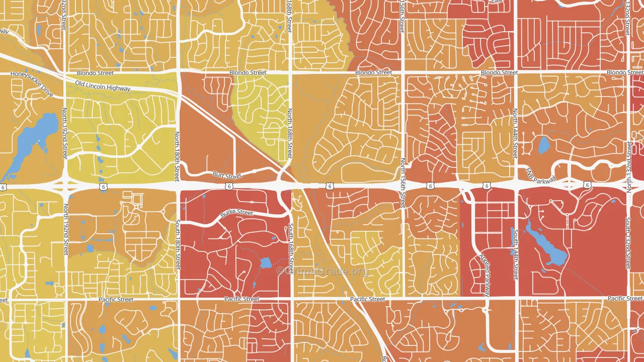 68118, NE Map of Vehicle Theft Rates